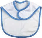 Side angle of Granbey Boston Terrier floral bib on baby.