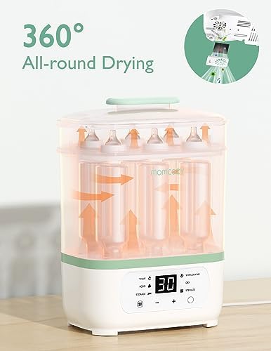 Close up of Momcozy sterilizer LED digital control panel