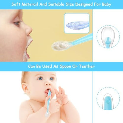 Vicloon weaning training spoons showcasing the long ergonomic non slip handles