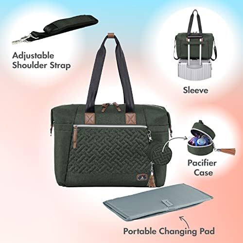 Dikaslon diaper bag tote with included portable changing pad