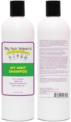 My Hair Helpers daily defense mint shampoo for kids lice prevention
