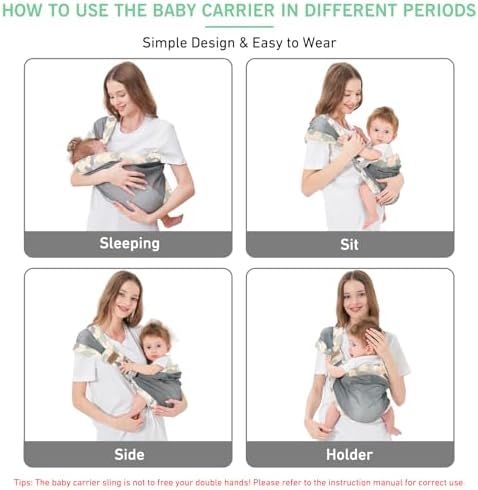 Full product view of the Huifen green breathable mesh baby carrier laid flat showing safety buckles