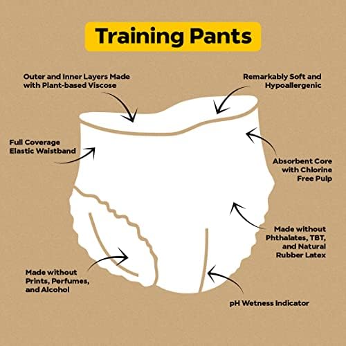 Dermatologist tested OEKO-TEX certified bamboo diaper pants 24 count pack