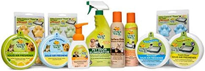 Side view of the 8 fluid ounce foaming cleanser container for hard to bathe pets.