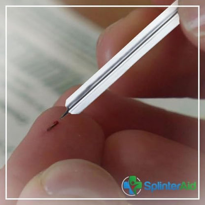 Sterile packaging of SplinterAid tools highlighting the single use hygiene feature.