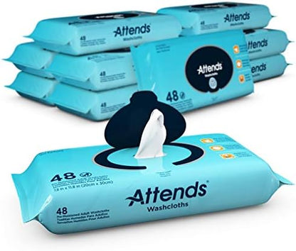 Top view of Attends soft pack wipes with resealable lid for freshness