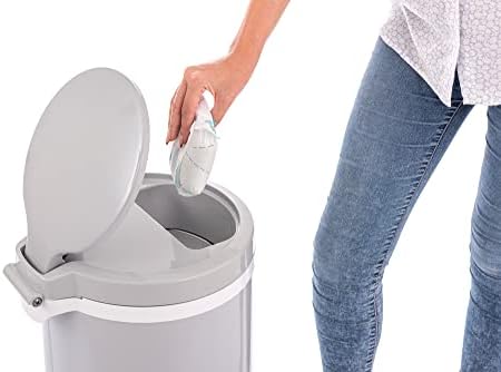 Bubula Premium Steel Diaper Waste Pail Gray side profile