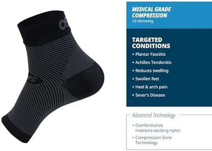 Close up of moisture-wicking fabric on OS1st compression sock.
