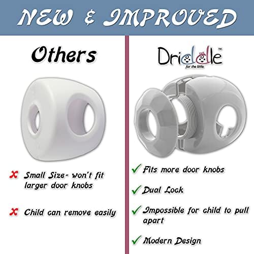 Driddle child proof door knob cover installed on round handle