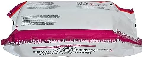 Cardinal Health large pre moistened bathing cloths close up view of resealable pack