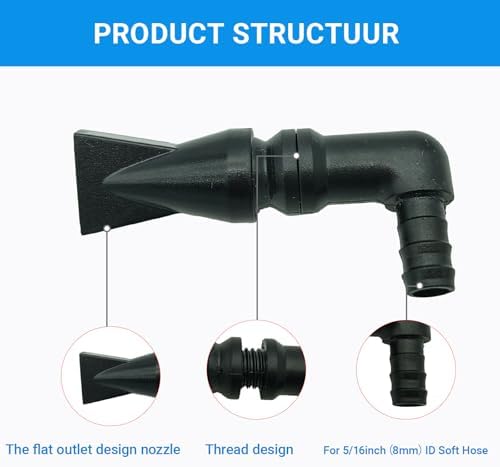 Propitious Palace sump tank outflow fitting highlighting the eight millimeter outer diameter connection end.