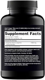 Nugenix L-Arginine 1000 milligrams nutritional label close-up