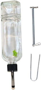 Lixit 12 ounce glass bottle with stainless steel tube