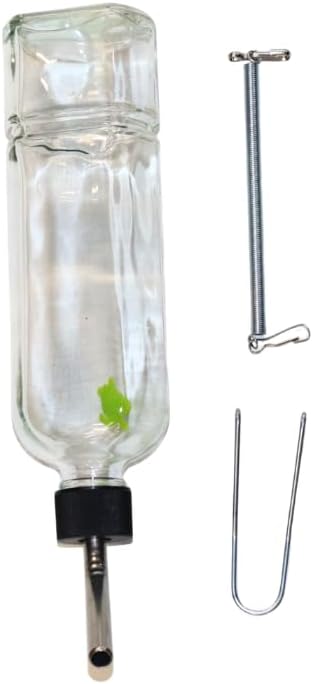 Lixit 12 ounce glass bottle with stainless steel tube