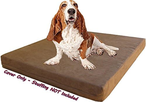 Dogbed4less premium microsuede external duvet cover showing the heavy duty gusset style stitching detail.