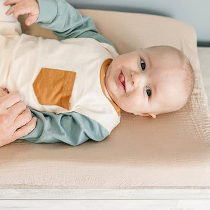 Konssy breathable baby diaper changing pad cover in cream color