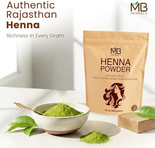 Ultra fine texture of MB Herbals 100 percent natural henna powder for clump free mixing