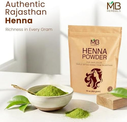 Ultra fine texture of MB Herbals 100 percent natural henna powder for clump free mixing