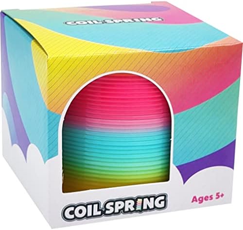 Vibrant three inch plastic magic spring cascading between hands for dexterity play