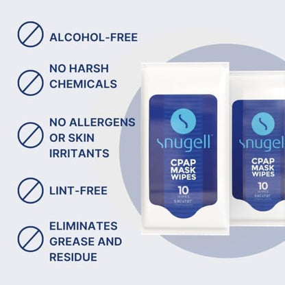 Portable CPAP cleaning wipes for travel and daily equipment maintenance.