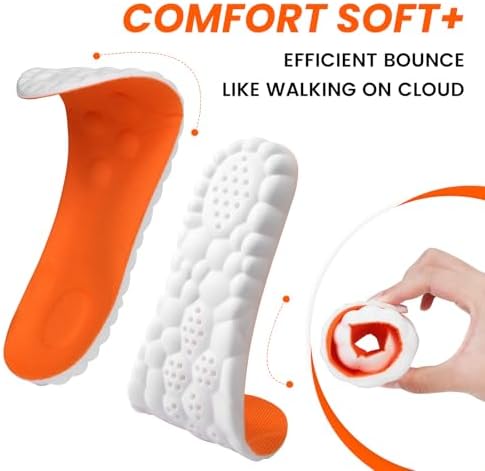 Glamorah memory foam insoles being trimmed with scissors to fit a specific shoe size.