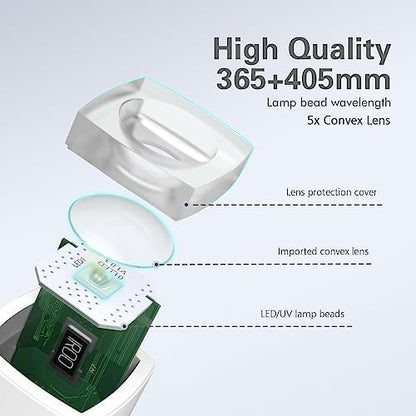 Compact travel-friendly gel nail curing lamp