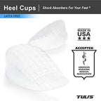 Tuli's heel cushions placed inside a running shoe for shock absorption.
