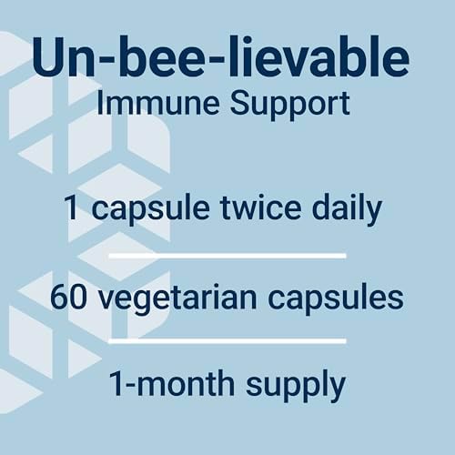 Gluten free and non GMO propolis capsules for year round wellness.
