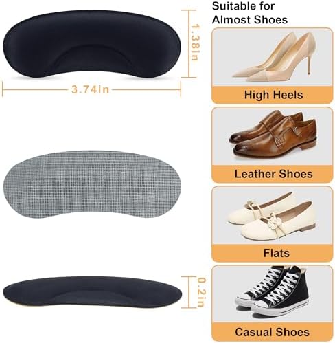 Self adhesive black shoe grips for preventing heel blisters