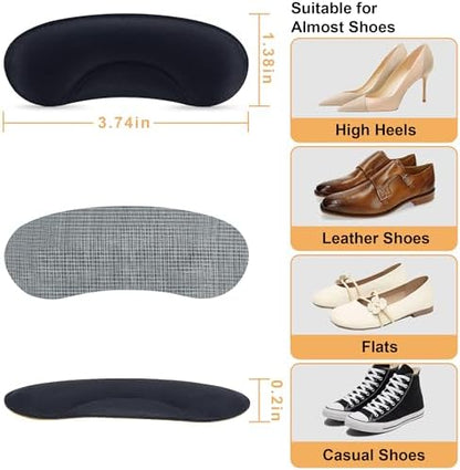 Self adhesive black shoe grips for preventing heel blisters