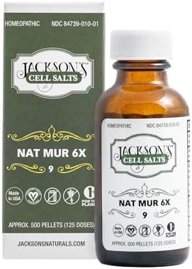 Jackson's Nat Mur 6X homeopathic tissue salt lactose free formula label details