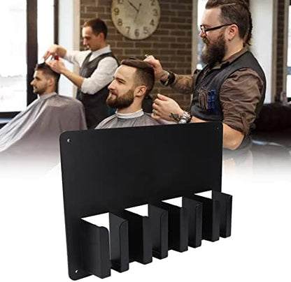 Agatige heavy duty hair clipper rack side angle illustrating the anti-clutter space saving profile for home salons