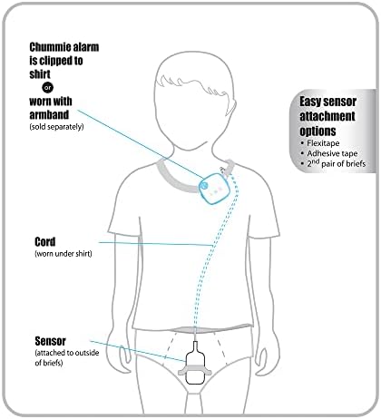 Chummie Elite Blue Alarm for deep sleepers showing clothing attachment clip