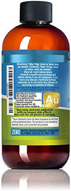 NutriNoche colloidal gold bottle showing purity specifications