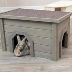 Trixie guinea pig house interior view through the entrance opening