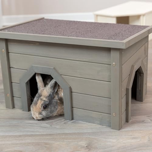 Trixie guinea pig house interior view through the entrance opening