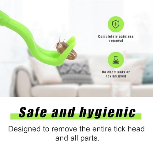 Durable green plastic tick puller kit for grooming