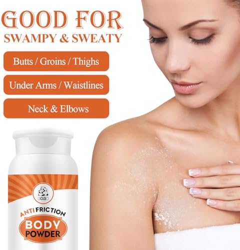 Sweat-proof gym powder for women with aloe and chamomile ingredients.