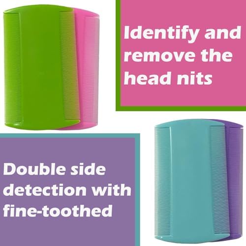 Colorful double sided fine tooth lice combs for children and adults
