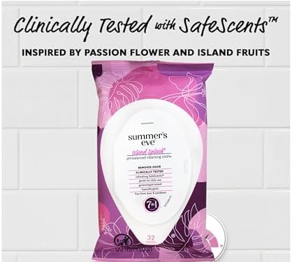 Summer's Eve Island Splash refreshing wipes for women imported from USA.