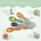 BPA free baby led weaning spoons for infants six to twelve months old