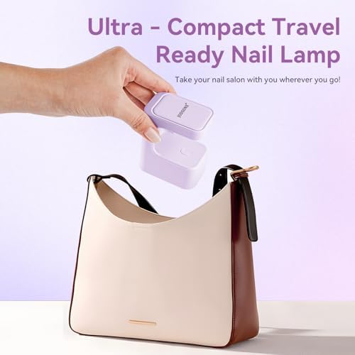 USA imported professional travel gel nail lamp angle view on desk
