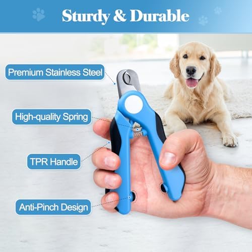 Swihauk professional pet nail cutter being held to demonstrate secure comfortable ergonomic grip.