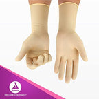 Side view of the Dynarex surgical gloves box with clear size 8.5 and sterile labels.