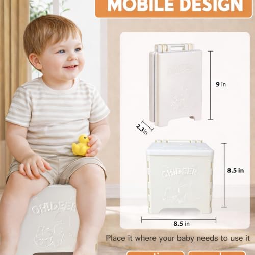 SunnySmile foldable travel toilet showing compact size