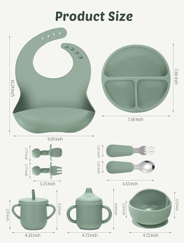 Jelldjk adjustable silicone bibs with deep food catcher