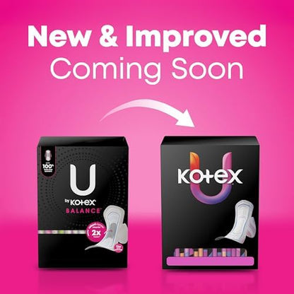 Kotex Balance extra heavy absorbency pads with wings for overnight protection