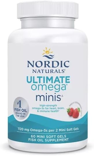 Authentic USA imported Nordic Naturals Ultimate Omega fish oil bottle on clean background