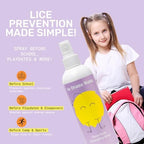 Daily hair shield spray with natural essential oils for school children.
