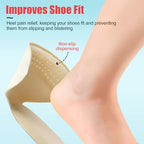 Four pairs of heel grip liners for men and women in neutral tones.
